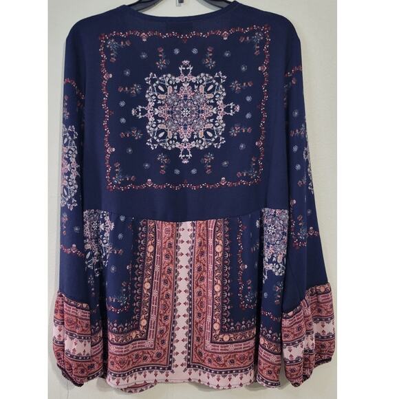 Artesia Blouse Womens X-Large Whimsical Cottage Core Boho Long Sleeve Top NWOT - Picture 2 of 8